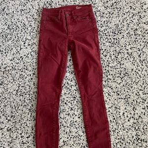 Burgundy GAP skinny jeans
